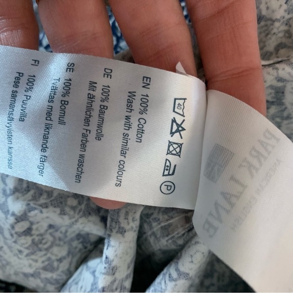 Park Lane American English Size Large Blue White Floral Button Up Men's Shirt - Picture 4 of 9